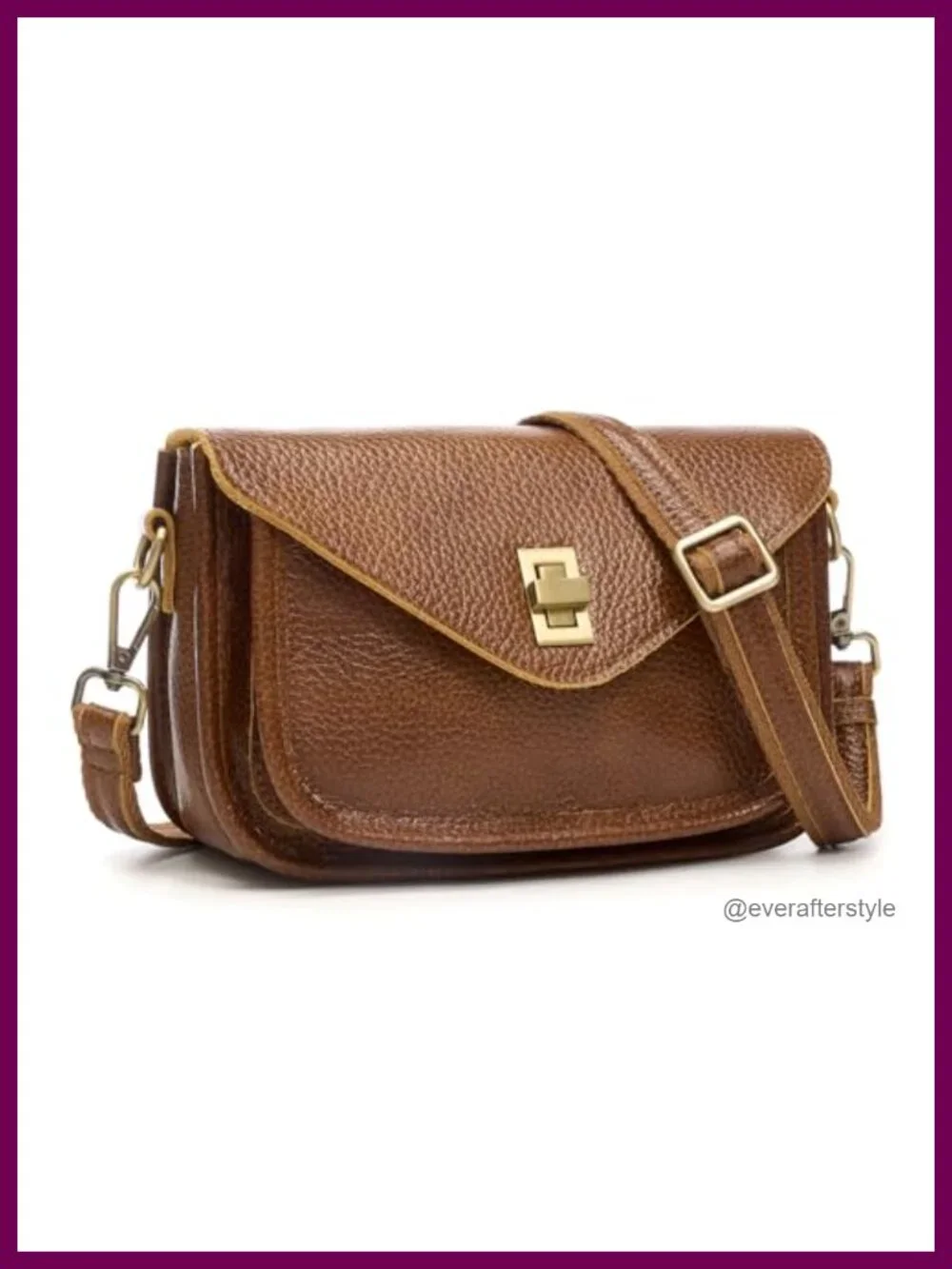Genuine Leather Crossbody Bag Small Purse Multi-Pocket Adjustable Strap